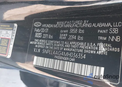 2021 Hyundai Elantra Se из США, поврежденный, VIN 5NPLL4AG4MH036354